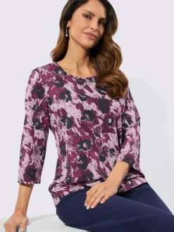 T-shirt à manches 3/4 avec motif animal en modal et coton