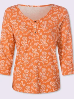 T-shirt à manches 3/4 avec ornement décoratif en viscose ECOVERO