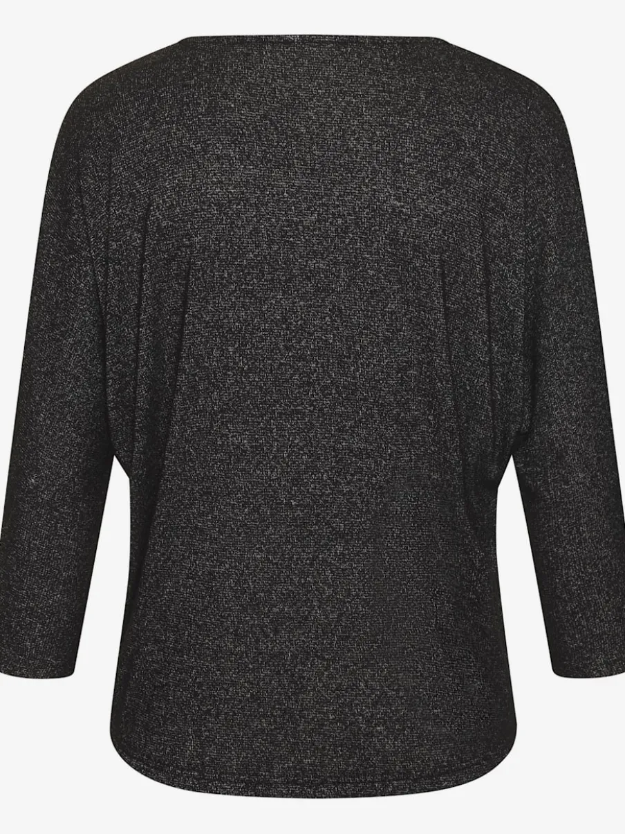 T-shirt à manches 3/4 avec strass au niveau encolure