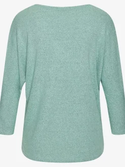 T-shirt à manches 3/4 avec strass au niveau encolure