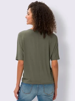 T-shirt manches chauve-souris en viscose douce fluide