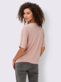 T-shirt manches chauve-souris en viscose douce fluide