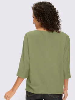 T-shirt manches chauve-souris à encolure ronde avec lien à nouer