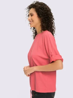 T-shirt manches chauve-souris à encolure ronde avec lien à nouer