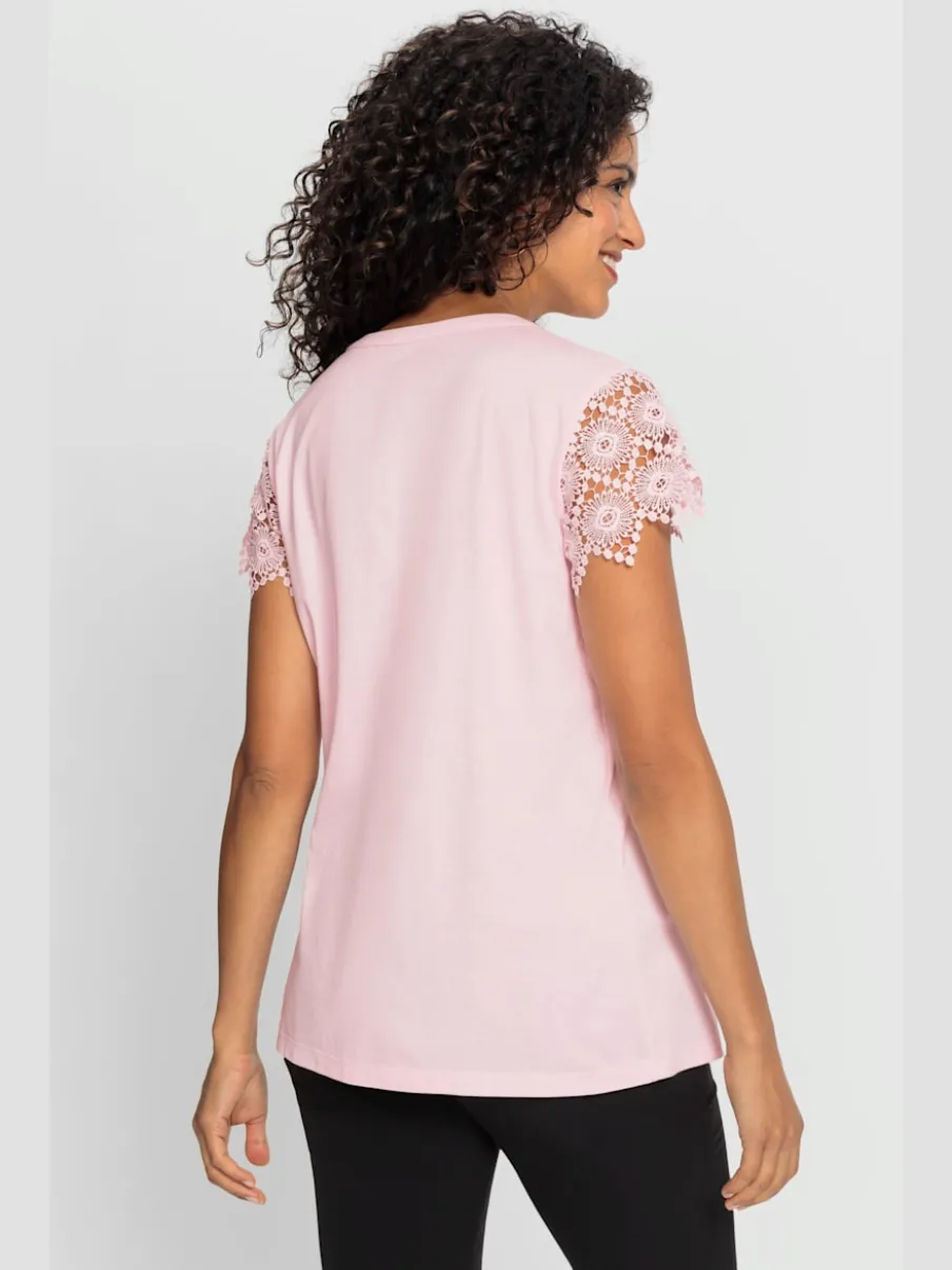 T-shirt à manches chauve-souris en coton et modal