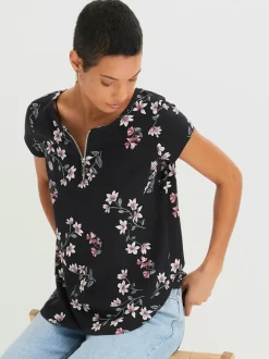 T-shirt à manches 3/4 50% coton et 50% modal