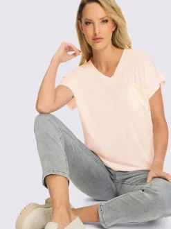 T-shirt à manches courtes avec application de perles décoratives