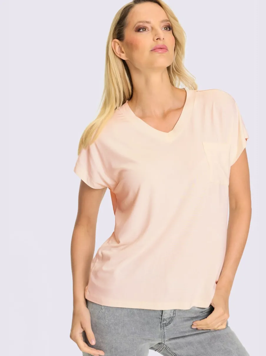 T-shirt à manches courtes avec application de perles décoratives