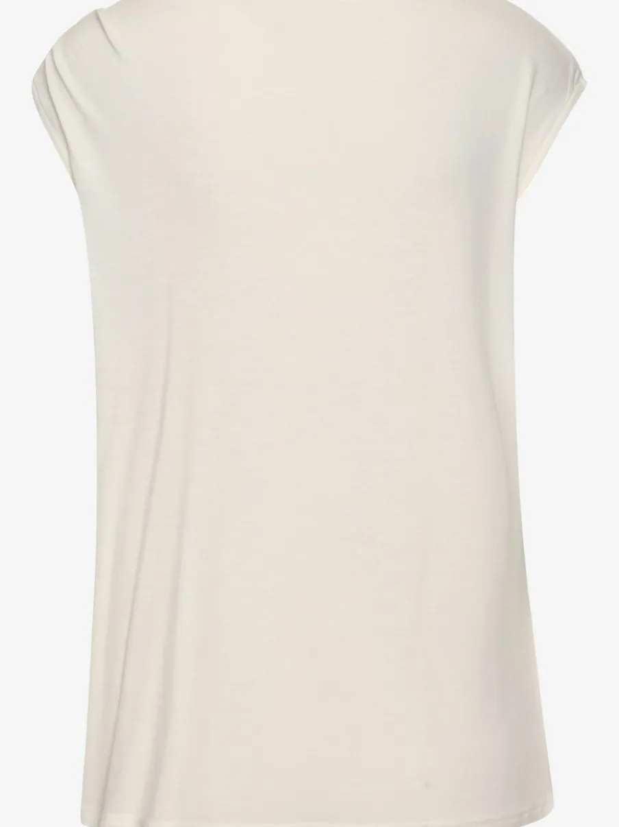 T-shirt à manches courtes avec boucle décorative dorée sur l'épaule