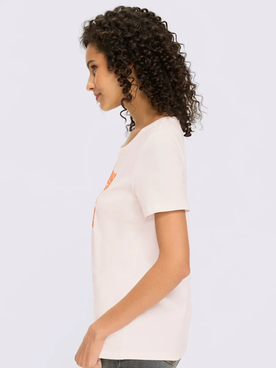 T-shirt à manches courtes avec broderie ornementale sur le devant