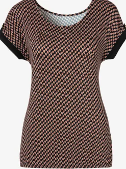T-shirt à manches courtes avec col rond et bordure unie