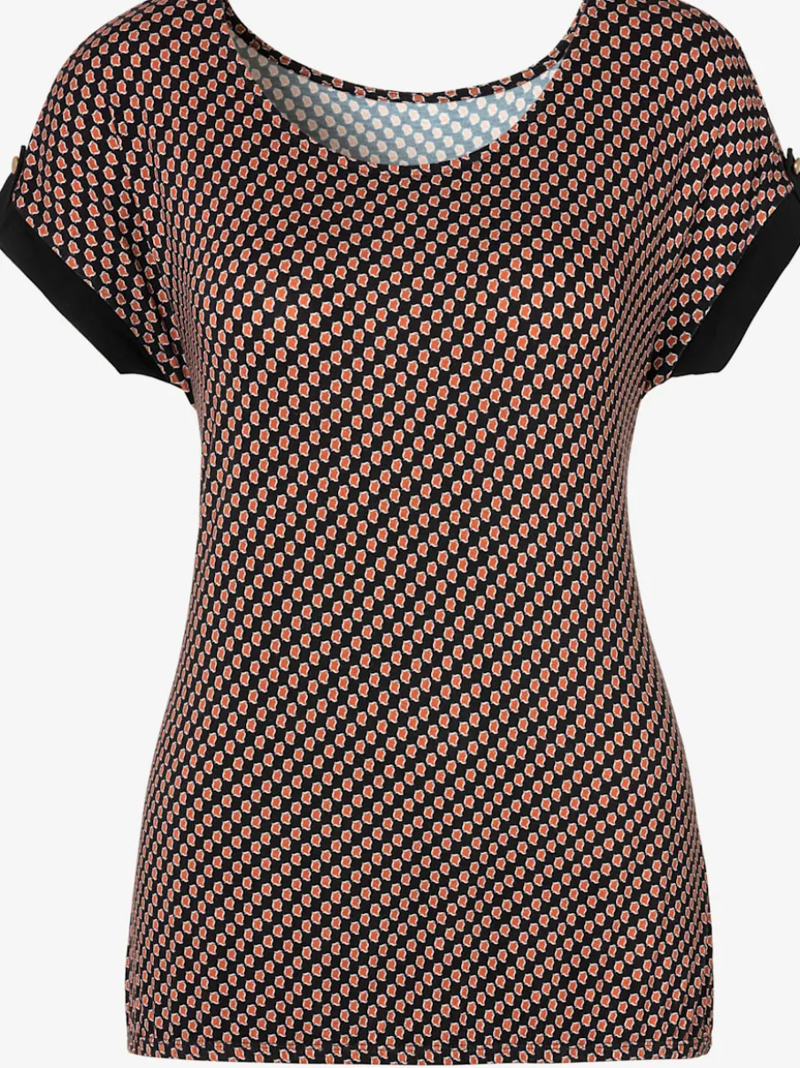 T-shirt à manches courtes avec col rond et bordure unie