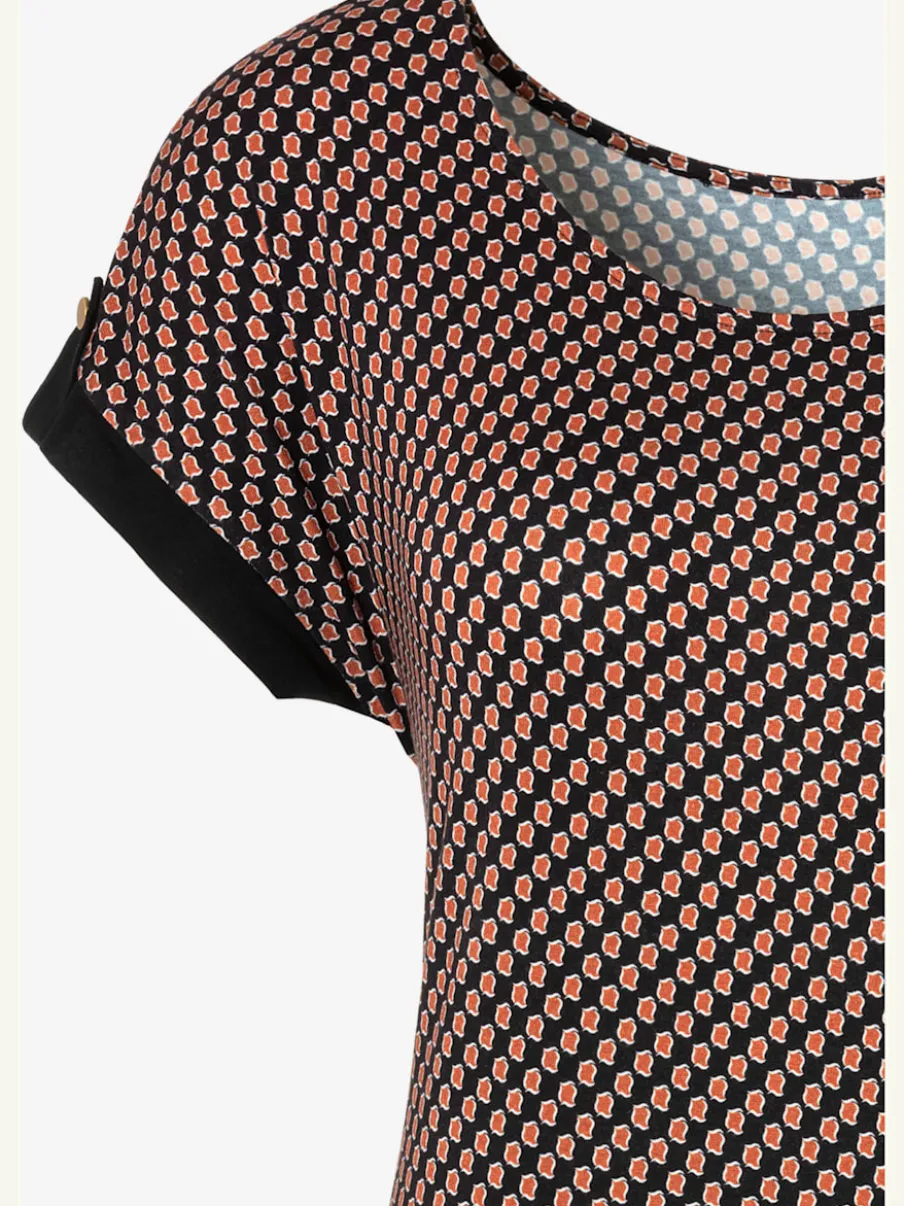 T-shirt à manches courtes avec col rond et bordure unie