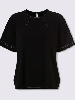 T-shirt à manches courtes avec coutures contrastées recyclé