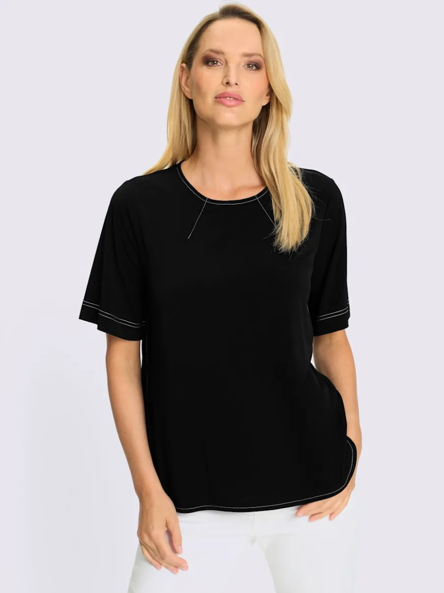 T-shirt à manches courtes avec coutures contrastées recyclé