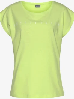 T-shirt à manches courtes avec col rond et logo brillant