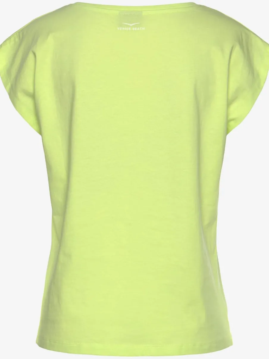 T-shirt à manches courtes avec col rond et logo brillant