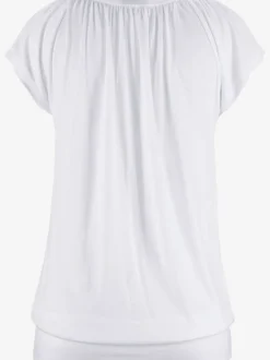 T-shirt à manches courtes avec col V profond et coupe décontractée