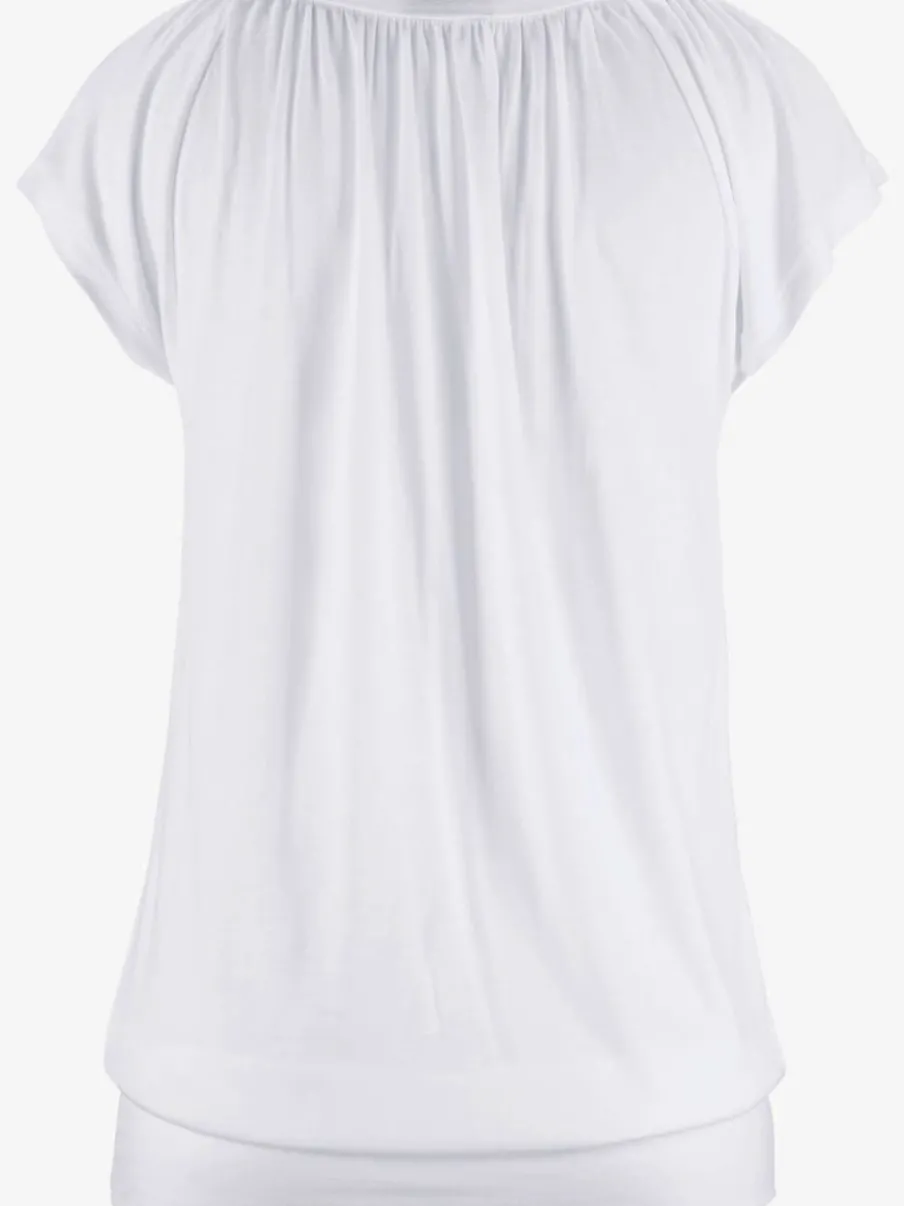 T-shirt à manches courtes avec col V profond et coupe décontractée