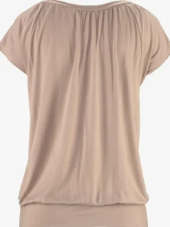 T-shirt à manches courtes avec col V profond et coupe décontractée