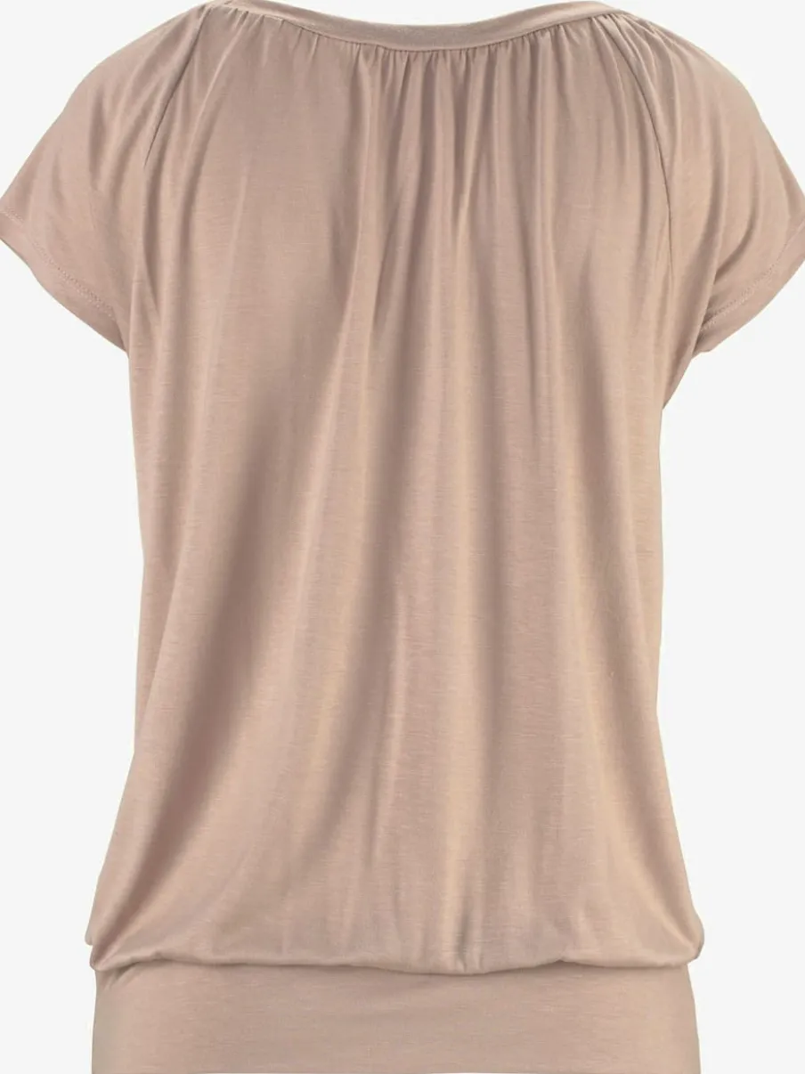 T-shirt à manches courtes avec col V profond et coupe décontractée