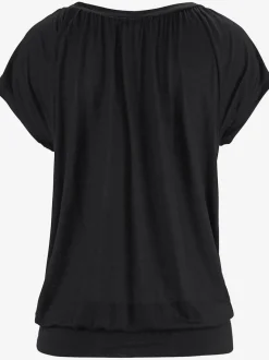 T-shirt à manches courtes avec col V profond et coupe décontractée