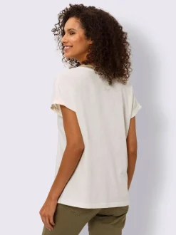 T-shirt à manches courtes avec col en V doré