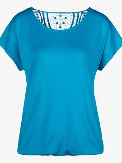T-shirt à manches courtes avec empiècement en crochet au dos