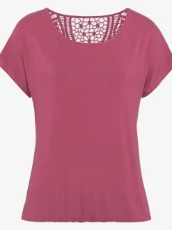 T-shirt à manches courtes avec empiècement en crochet au dos