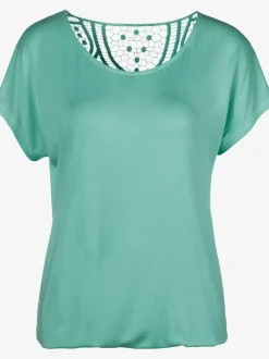 T-shirt à manches courtes avec empiècement en crochet au dos