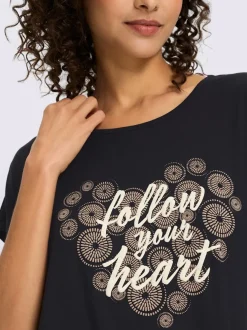 T-shirt à manches courtes avec effet 3D et inscription