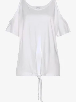 T-shirt à manches courtes avec encolure ronde et noué devant