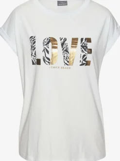 T-shirt à manches courtes avec encolure ronde et inscription imprimée