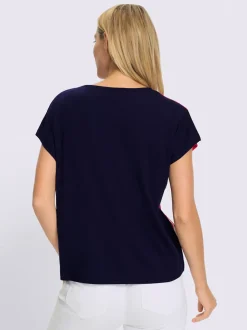 T-shirt à manches courtes avec encolure ronde et motifs géométriques