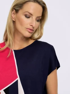 T-shirt à manches courtes avec encolure ronde et motifs géométriques
