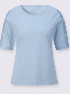 T-shirt à manches courtes avec empiècements en maille transparente