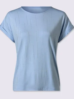 T-shirt à manches courtes avec encolure ronde et détails brillants