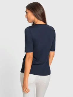 T-shirt à manches courtes avec encolure raffinée découpée