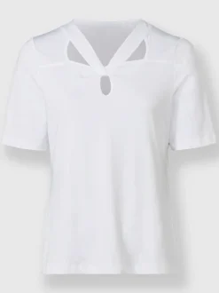 T-shirt à manches courtes avec encolure raffinée découpée