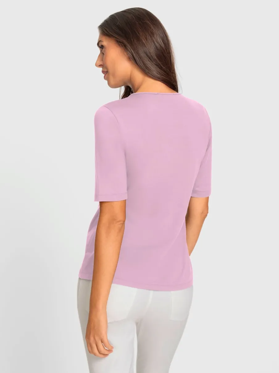 T-shirt à manches courtes avec encolure raffinée découpée