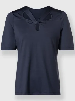 T-shirt à manches courtes avec encolure raffinée découpée