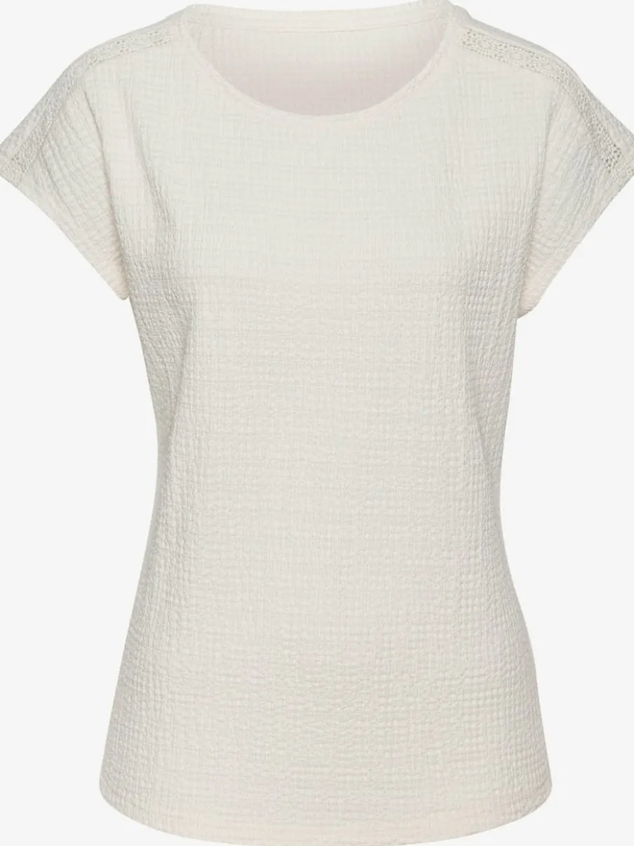T-shirt à manches courtes avec empiècement crochet aux épaules