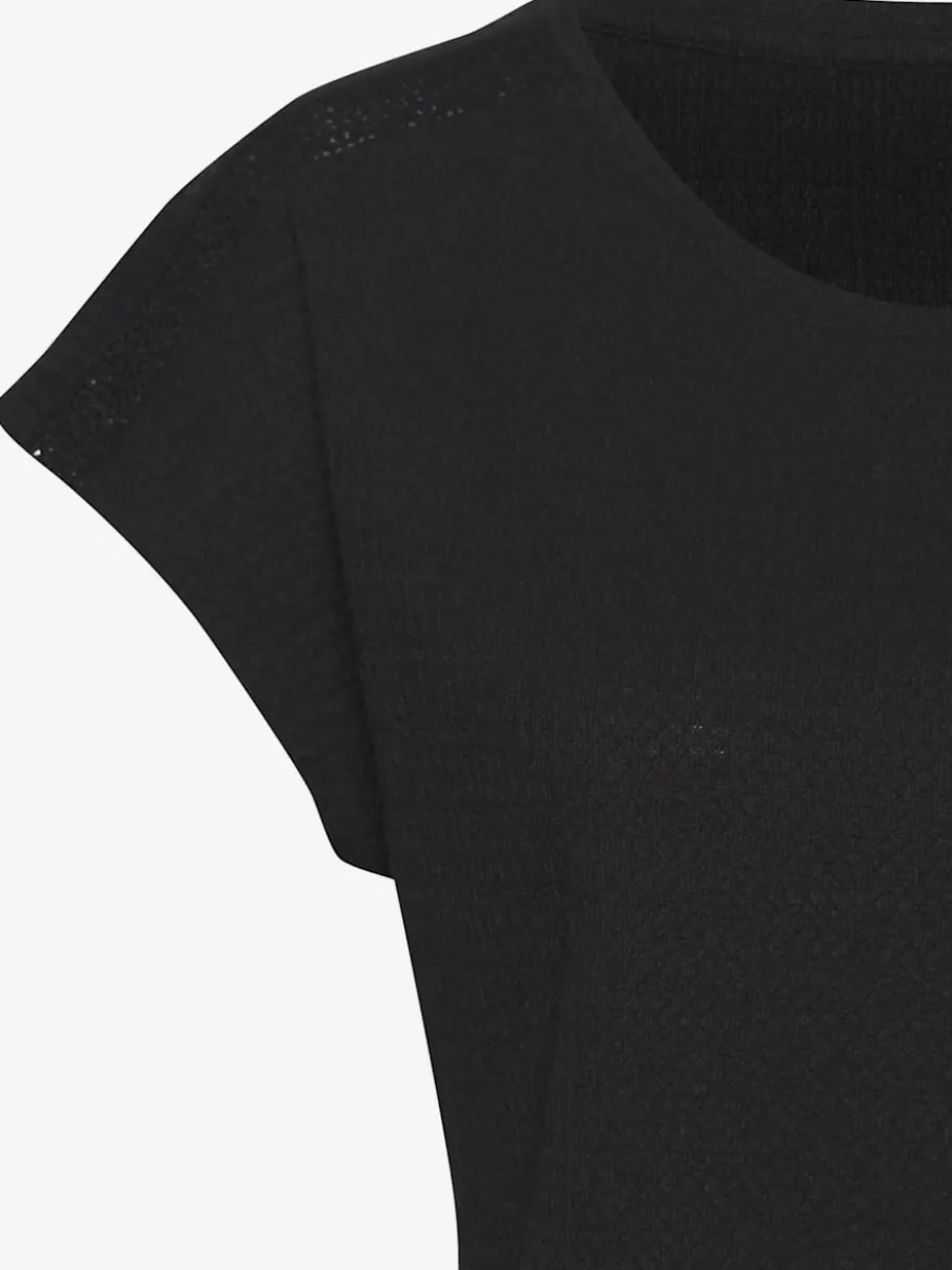 T-shirt à manches courtes avec empiècement crochet aux épaules