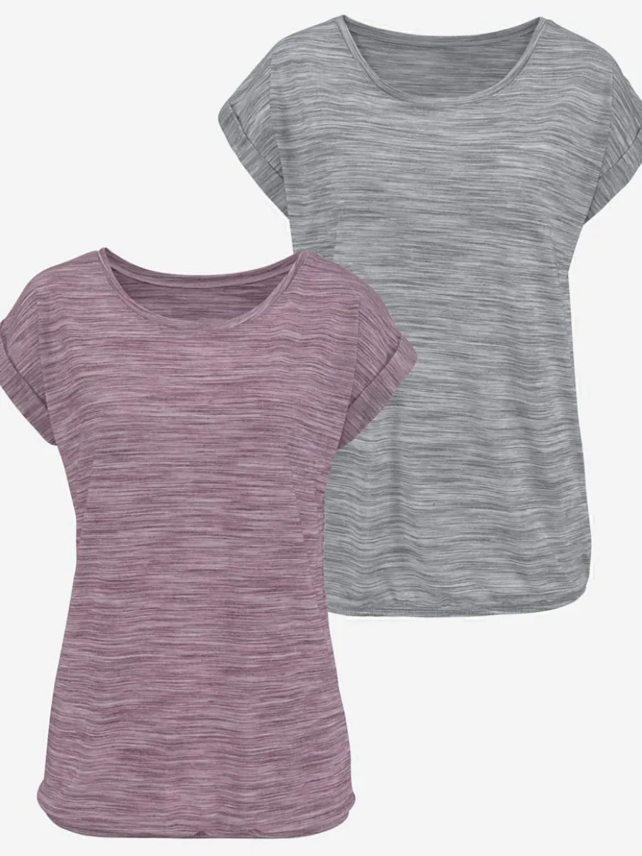 T-shirt à manches courtes avec effets structurés en lot de deux
