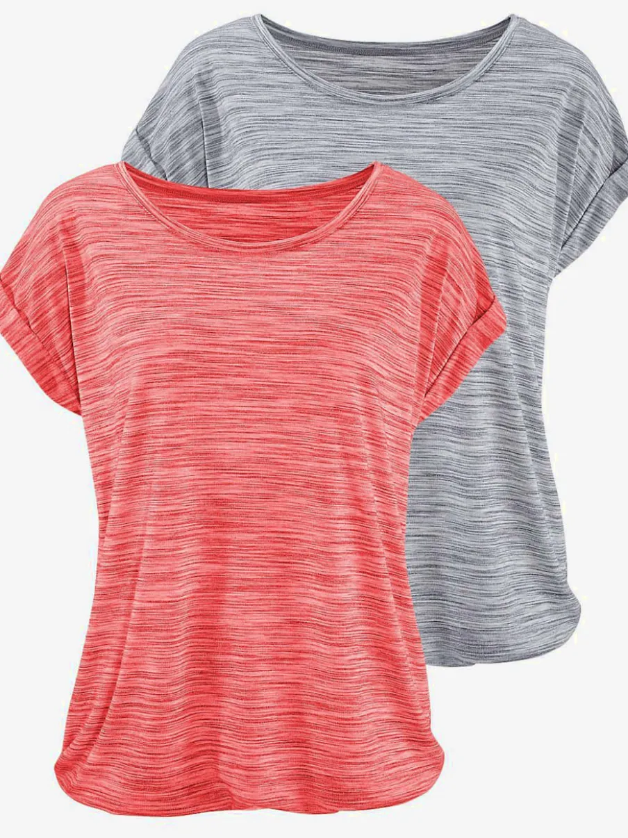 T-shirt à manches courtes avec effets structurés en lot de deux