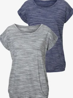 T-shirt à manches courtes avec effets structurés en lot de deux