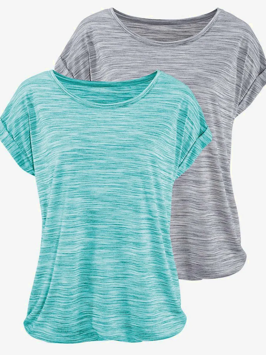 T-shirt à manches courtes avec effets structurés en lot de deux