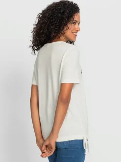 T-shirt à manches courtes avec encolure ronde et inscription imprimée
