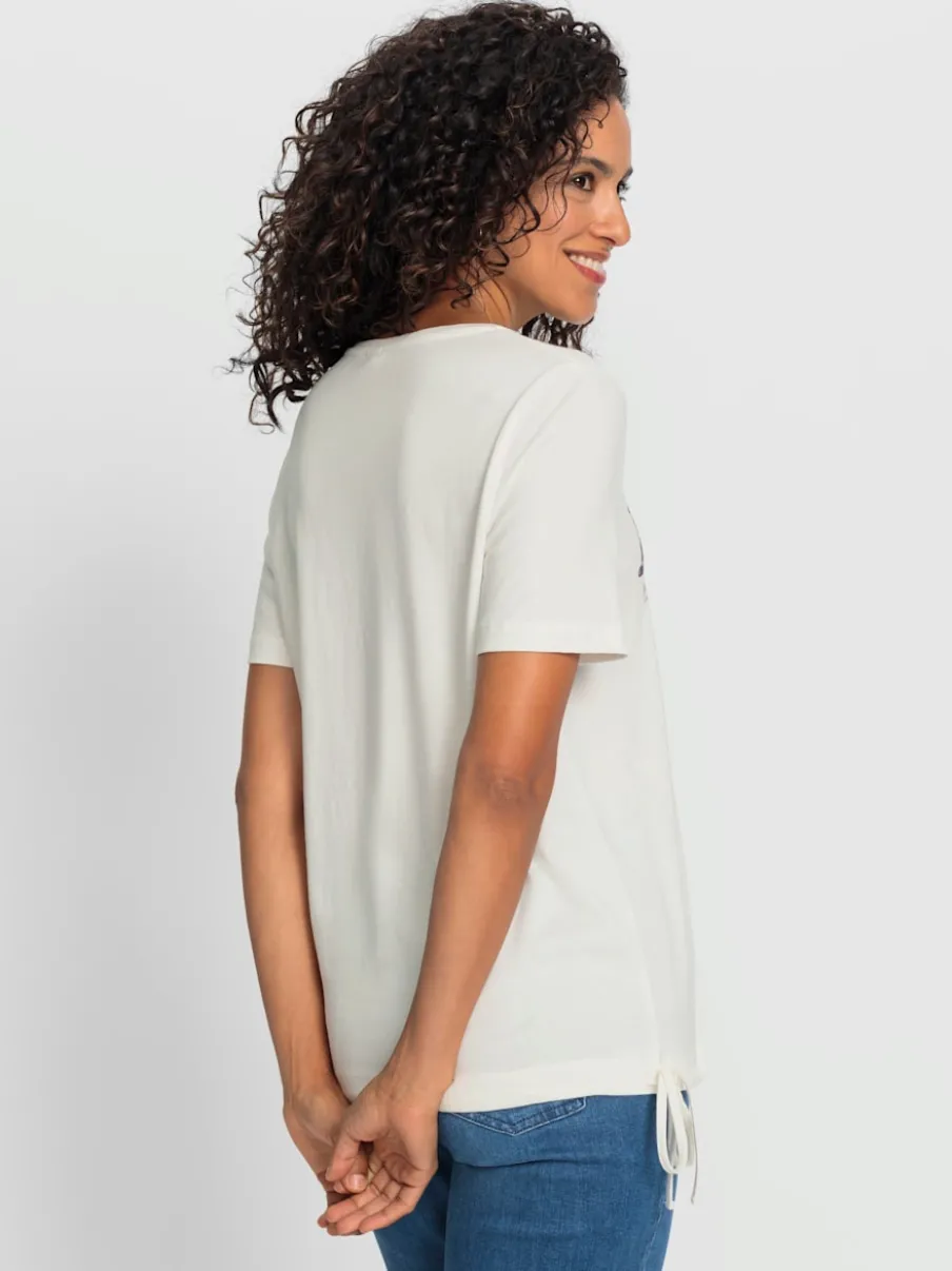 T-shirt à manches courtes avec encolure ronde et inscription imprimée