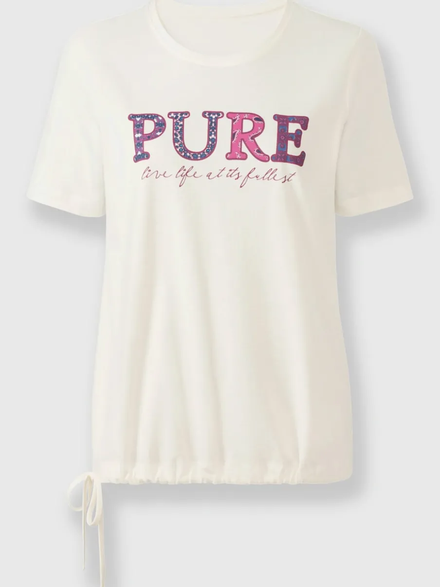 T-shirt à manches courtes avec encolure ronde et inscription imprimée
